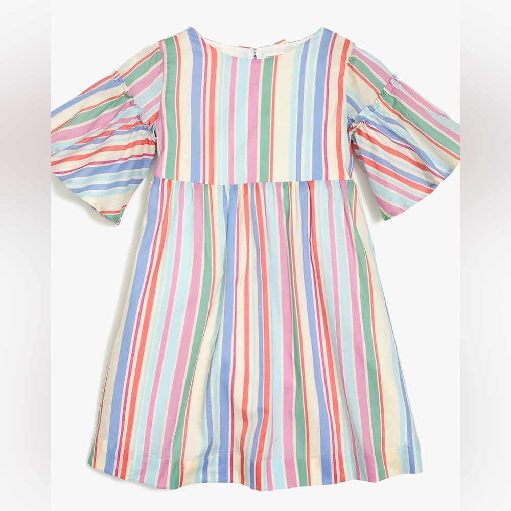 Crewcuts Colorful Light 100% Cotton Striped Dress Bright Spring Easter